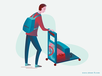 Arrival arrival bag illustration luggage man passenger transport travel