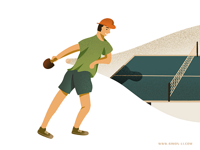 Ping Pong illustration man ping pong sports table