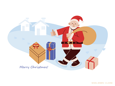 Santa: Merry Christmas! christmas gift illustration man santa vector