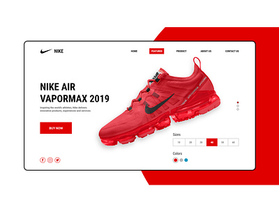 Nike Shoes Landing Page Design adobe photoshop adobe xd art branding creative landing page design graphic design ui