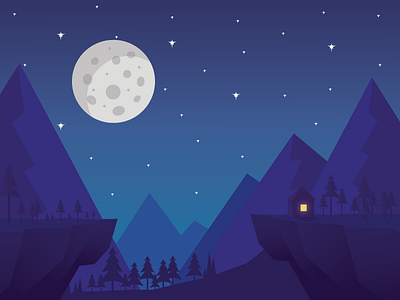 The Night illustration landscape vector