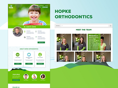 Hopke Orthodontics Website animation interaction landing page mockup sketch ui design ux ux ui web web design website
