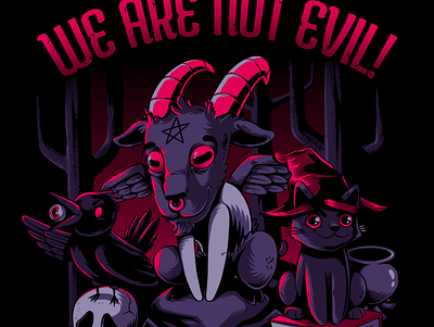 We Are Not Evil - Shirt Design animal cat creative dark darkart design evil illustration photoshop shirt shirtdesign