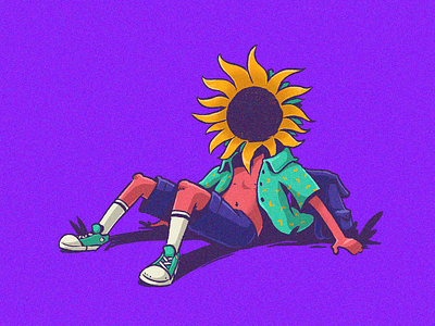 Human nº2 cartoon flower illustration photoshop relax sunflower