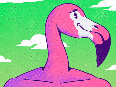 Flamingo animal bird cartoon creative design draw flamingo illustration photoshop