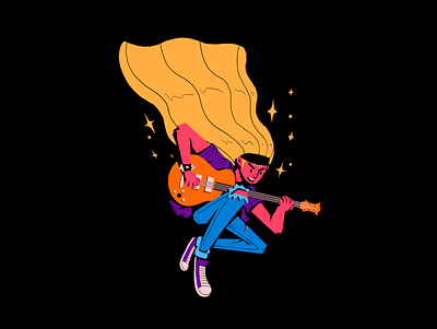 Guitar Guy cartoon character creative design flat flat design flatdesign flatillustration guitar illustration music photoshop