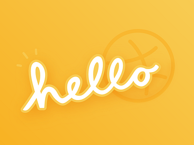 hello gradient hello lettering welcome yellow