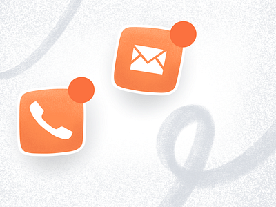 Phone and Email Apps blog graphic email illustration orange phone app texture voicemail