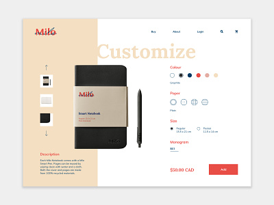 Milo Product Page branding design illustration notebook product page ui ux web design web page