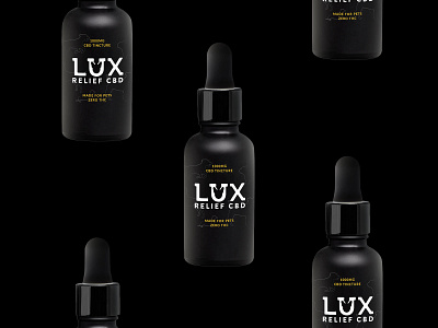 LUX Relief CBD | Label Design | Dark Version branding cannabis cannabis packaging cbd packaging clean label design logo logo designer luxury brand minimalist package design pet logo tampa