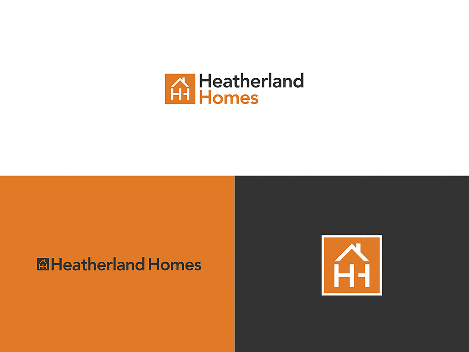Heatherland Homes | Logo Re Design branding builder community construction contractor hh home icon logo mark logos minimalist orange logo residential simple utility