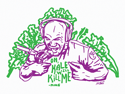 “Oh, kale will kill me” - Mike Tyson healthfood illustration joe rogan kale mike tyson shirt design