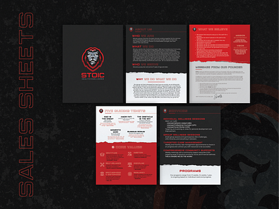 Stoic Health and Wellness Sales Sheets brand collateral branding design designart graphic design production design sales sheets sales slicks