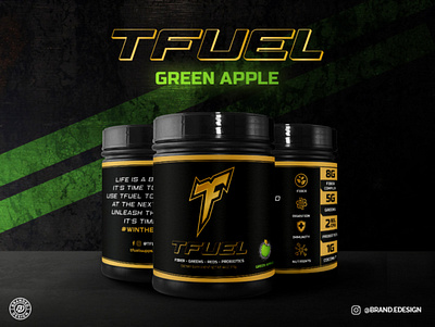 TFuel Supplement Labels - Apple brand collateral branding design designart graphic design label design package design pre workout product design supplement label