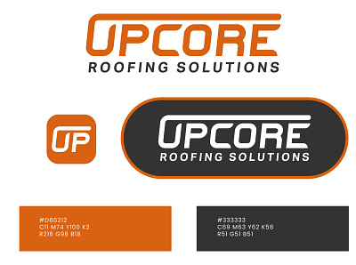 Upcore Roofing Solutions Logo adobe illustrator branding design flat graphic design icon identity illustrator logo vector