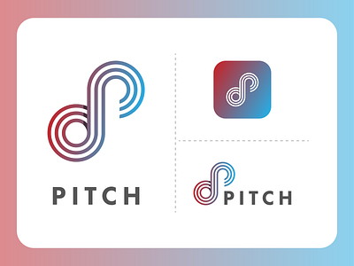 Pitch App logo concept app branding design flat icon logo minimal ui vector web