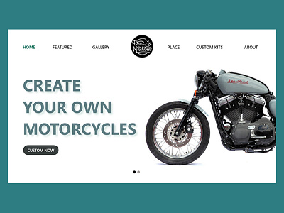 UI 01 - Deus Custom Motorcyles Website clean design homepage landing motorcyles one page simple ui ux website