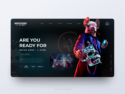 Watch Dogs Legion design challenge game design game template game ui design template ui ui template uidesign watchdogs watchdogslegion web design web template web template design web ui website design