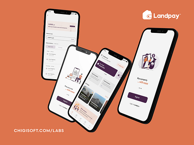 Landpay onboarding, and dashboard adobe xd chigisoft client work design real estate