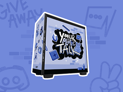 Your Place to Talk NZXT Wrap design discord gaming graffiti illustration pc gaming social media