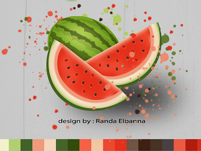 #realistic_illustration_watermelon drawing illustration