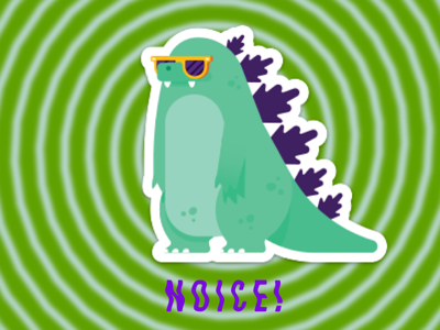 NOICE SHADES BRO! lettering startup brand stickermule art slap typography illustrator vector branding artist designer design slaptastick stickers godzilla shades illustrations illustration illustrate