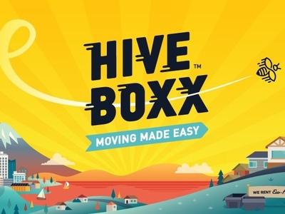 HiveBoxx | Moving Made Easy art artist bee bees brand branding design designer illustrate illustration illustrations illustrator logo moving moving company on demand seattle startup typography vector