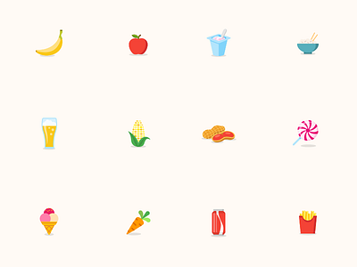 Food Icon flat food fruit icon vegetable