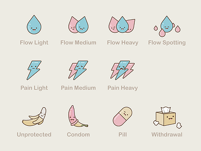 Stickers for Month Period Tracker 01 condom flow pain period pill sticker withdrawal