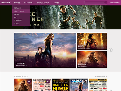 Moviebuff menu movie search vod web