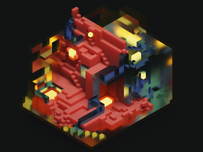 Voxel Palace 3d color colorinspiration concept game magicavoxel material render voxel voxelart