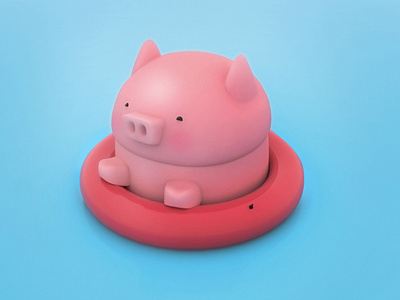 Piggy in a pool