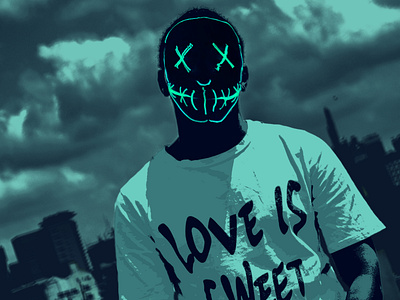 Cyan Neon Mask neon mask