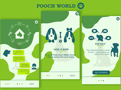 Pooch World concept dog illustration mockup pooch