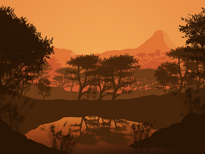 african landscape at dawn landscape design landscape illustration