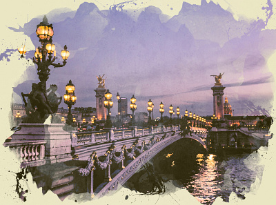 paris watercolor effect paris watercolor art watercolor illustration