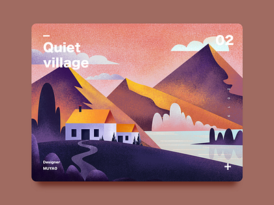 Quiet village-2 design illustration night quiet ui village website