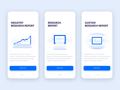 Industry Custom Research Report app data design illustration report ui website