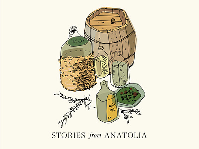 Olive Oil Stories art color design illustration typography vector