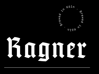 Ragner logo black branding design drink label liqueur typography