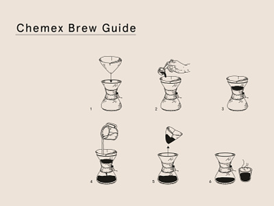 Chemex Board chemex coffee. guide illustration instraction