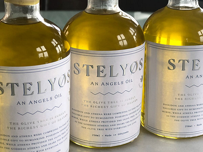 Stelyos design label olive packaging typography