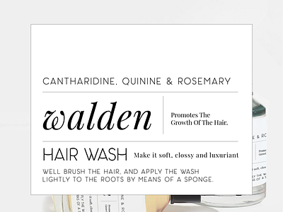 Walden branding label typography