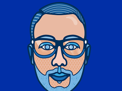 Self portrait blue klein pop portrait vector