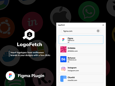 LogoFetch Figma Plugin brand brand design brand identity branding branding design design figma logo logos logotype plug in plugin plugins ui