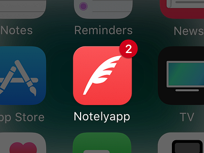 Notelyapp Mobile Icon app icon badge icon design ios notification