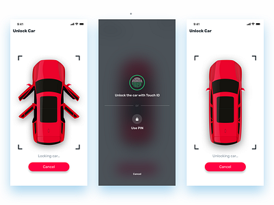 Spark Car Lock Screens app car auto car app car care connected car ios lock screen lock up lock up touch id ui