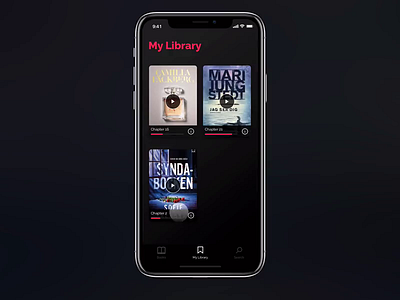Librifox Audio Book Concept App - My Library Micro Interactions animation app audio player audiobook audiobooks book detail page heart ios like like button micro interaction page transition parallax rating save scroll scroll animation social like ui