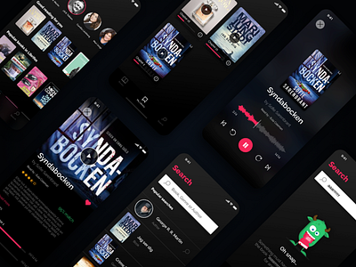 Librifox Audio Book Concept App - Main Screens