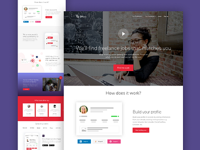 Match - Freelancer Landing Page Concept freelance freelance design freelancer freelancing gig jobs landing page landing page design landingpage match matching web design web design web site webdesign website